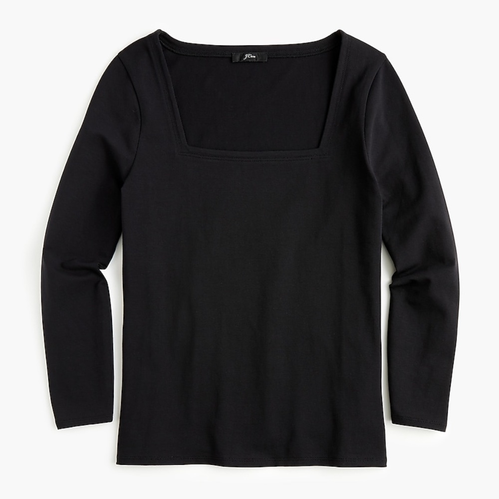 J. Crew Bella Stretch Square Neck Top in Black, small